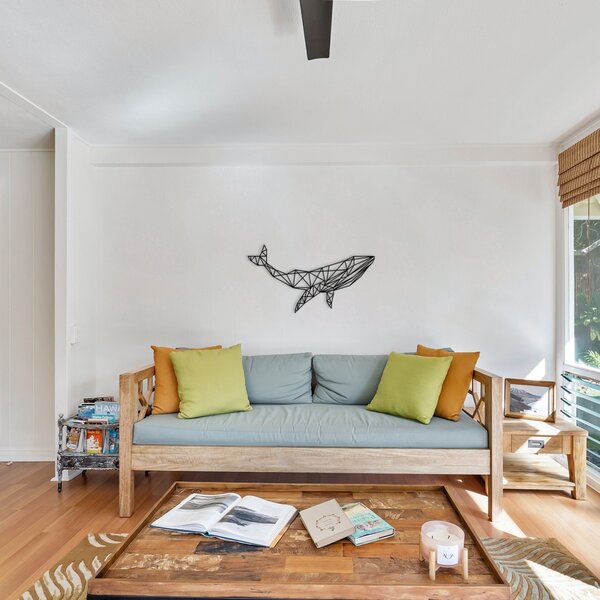Μεταλλικός πίνακας Whale Μαύρο 56x31 cm