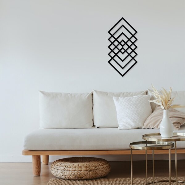 Μεταλλικός πίνακας Geometry Μαύρο 30x60 cm