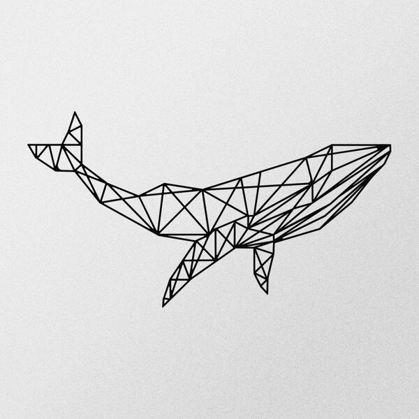 Μεταλλικός πίνακας Whale Μαύρο 56x31 cm