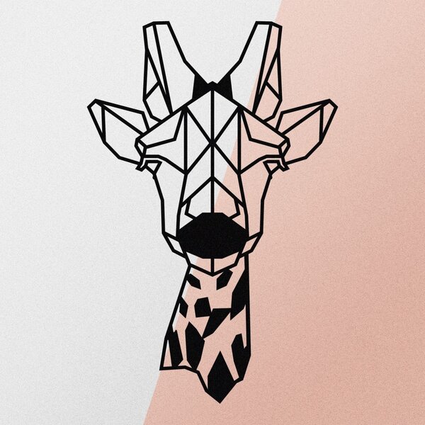 Μεταλλικός πίνακας Giraffe Μαύρο 33x50 cm