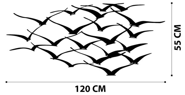 Μεταλλικός πίνακας Herd Μαύρο 120x55 cm