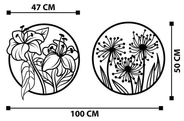 Μεταλλικός πίνακας Mucbir Μαύρο 100x50 cm