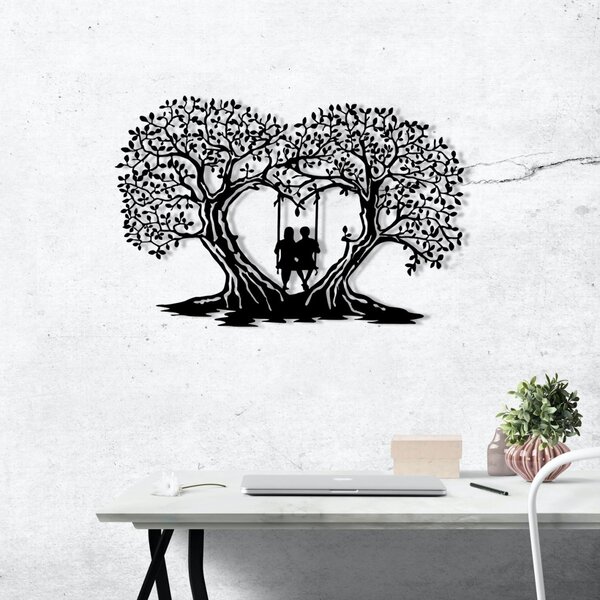 Μεταλλικός πίνακας Love Μαύρο 65x43 cm
