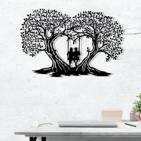 Μεταλλικός πίνακας Love Μαύρο 65x43 cm