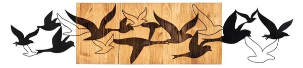 Πίνακας από ξύλο και μέταλλο Albatros Μαύρο 111x25 cm