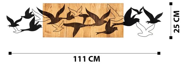 Πίνακας από ξύλο και μέταλλο Albatros Μαύρο 111x25 cm