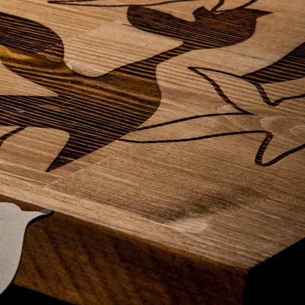 Πίνακας από ξύλο και μέταλλο Albatros Μαύρο 111x25 cm