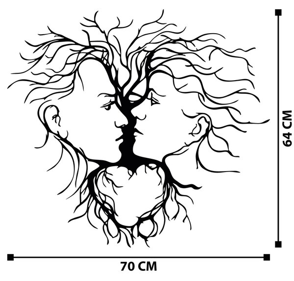 Μεταλλικός πίνακας Entrika Μαύρο 70x64 cm