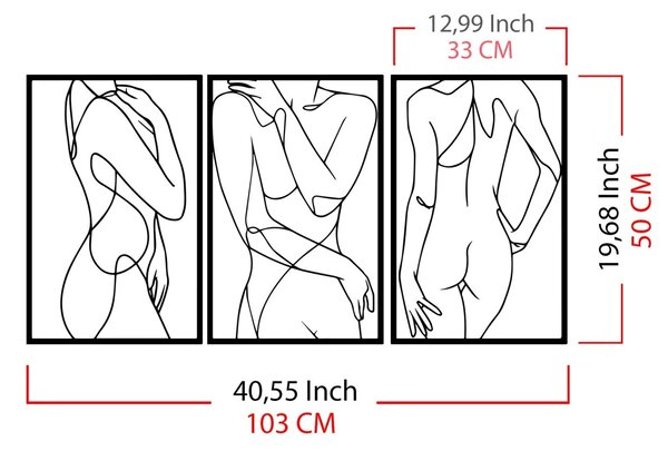 Μεταλλικός πίνακας Sexy Μαύρο 103x50 cm