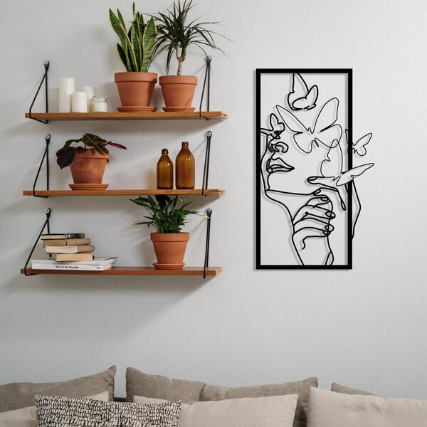 Μεταλλικός πίνακας Butterfly Μαύρο 35.5x60 cm