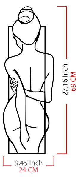 Μεταλλικός πίνακας Female Μαύρο 24x69 cm