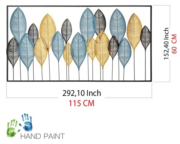 Μεταλλικός πίνακας Zevahir Πολύχρωμος 115x3x60 cm