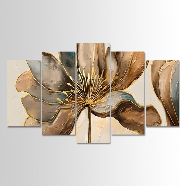 Πίνακας, σετ 5 τεμαχίων 5MDF4600 Πολύχρωμος 20x60 cm