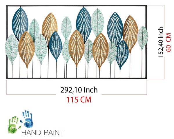 Μεταλλικός πίνακας Bilge Πολύχρωμος 115x3x60 cm