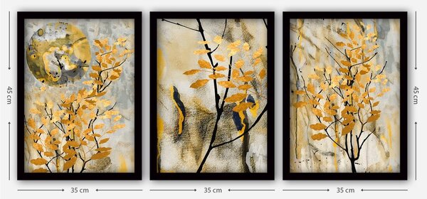 Πίνακας, σετ 3 τεμαχίων 3SC132 Πολύχρωμος 35x45 cm