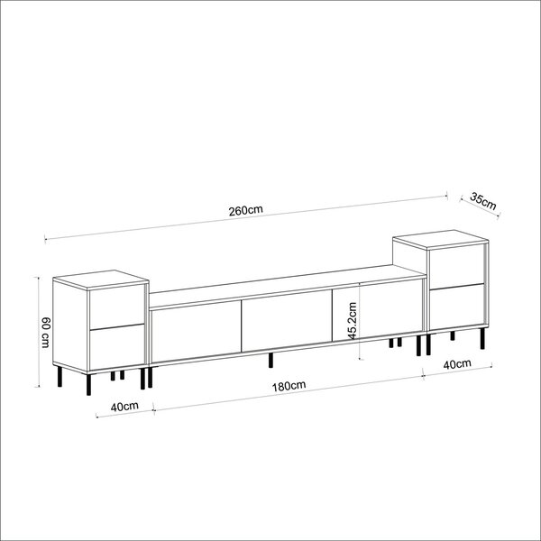 Έπιπλο TV Imaj Λευκό 180x45.2x35 cm