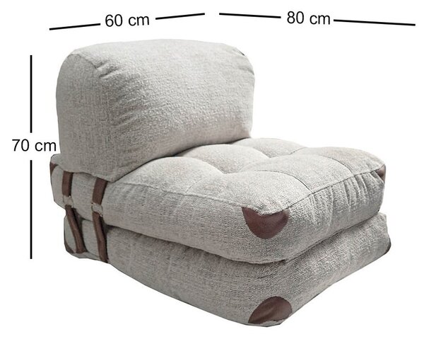 Πολυθρόνα Κρεβάτι Fold Γκρι 160x80x70 cm