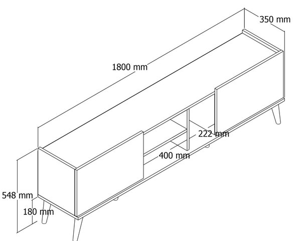 Έπιπλο TV Lotus Δρυς 180x52x34 cm