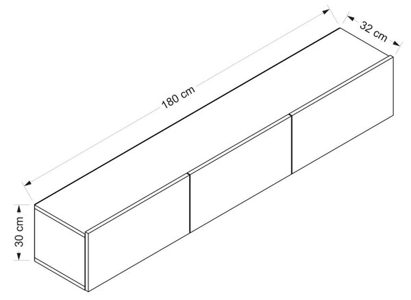Έπιπλο TV Rigel Λευκό 180x30x32 cm