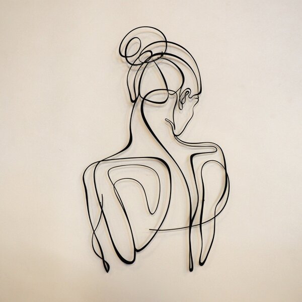 Μεταλλικός πίνακας Woman Μαύρο 34x61 cm