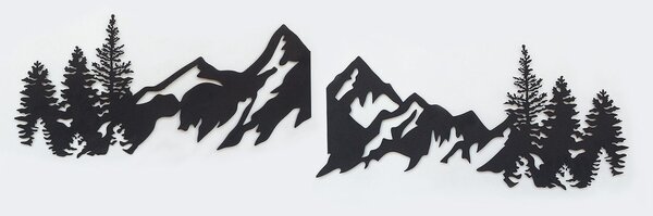 Μεταλλικός πίνακας Mountains Μαύρο 17x69 cm