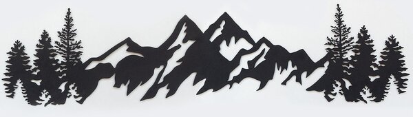 Μεταλλικός πίνακας Mountains Μαύρο 17x69 cm