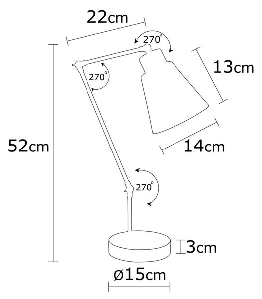 Επιτραπέζιο φωτιστικό Manavgat Λευκό 52x14x14 cm