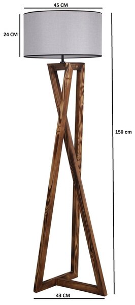Φωτιστικό Δαπέδου Macka Καφέ 24x45x150 cm