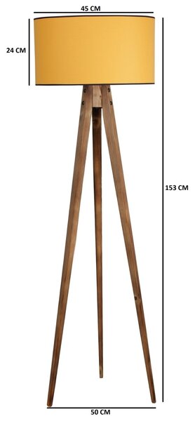 Φωτιστικό Δαπέδου Tripod Καφέ 24x45x153 cm