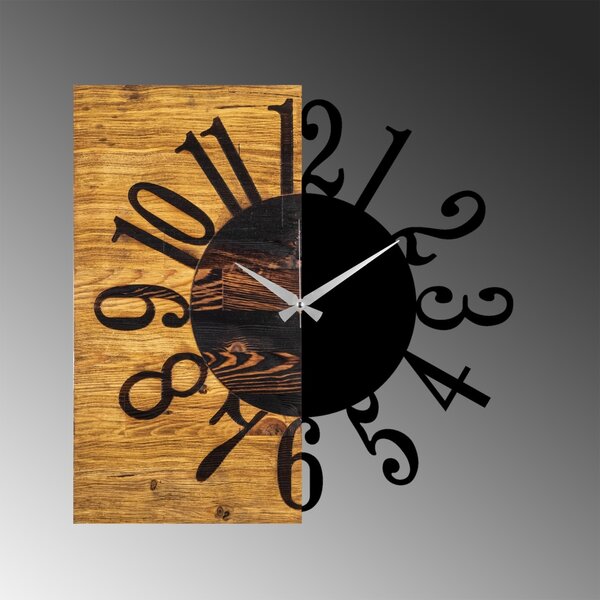 Διακοσμητικό Ξύλινο Ρολόι Τοίχου Wooden Καρυδί 58x3x58 cm