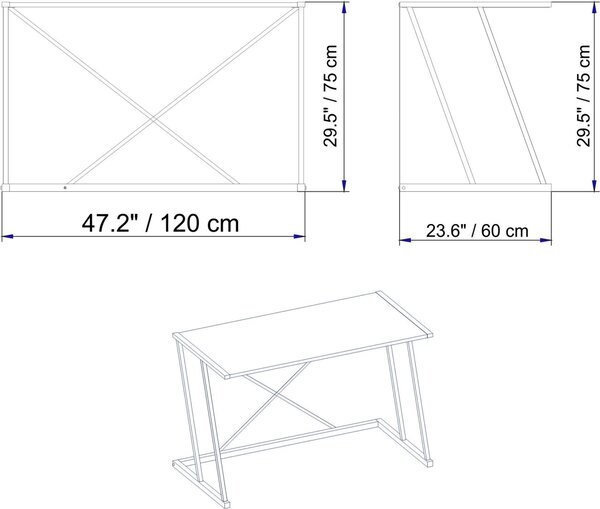 Γραφείο Anemon Λευκό 120x75x60 cm