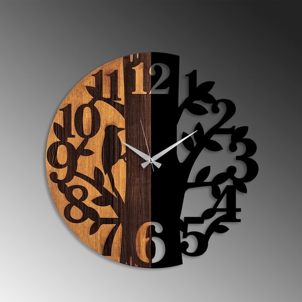 Διακοσμητικό Ξύλινο Ρολόι Τοίχου Wooden Καρυδί 3x56 cm