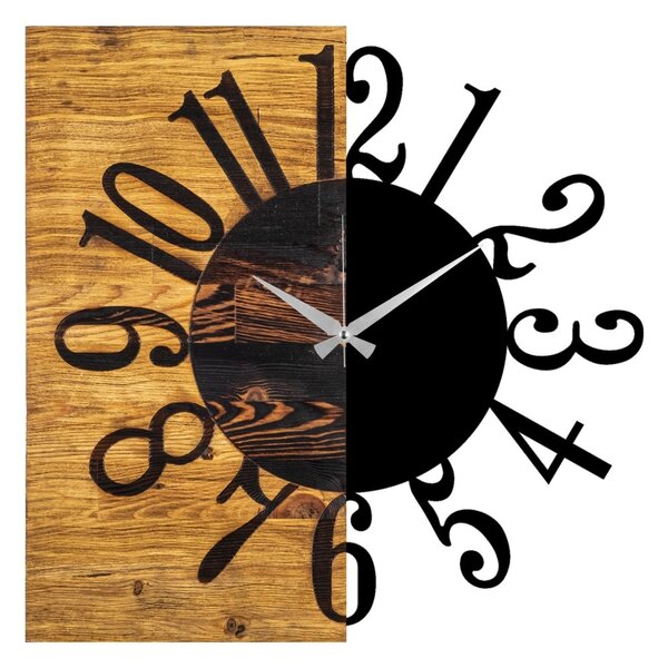 Διακοσμητικό Ξύλινο Ρολόι Τοίχου Wooden Καρυδί 58x3x58 cm