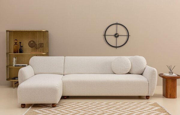 Γωνιακός Καναπές Eddy Λευκό 273x162x86 cm