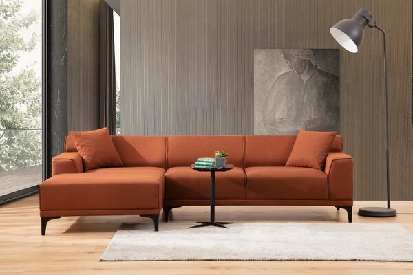 Γωνιακός Καναπές Petra Πορτοκαλί 145x250x69 cm
