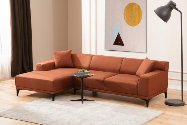 Γωνιακός Καναπές Petra Πορτοκαλί 145x250x69 cm