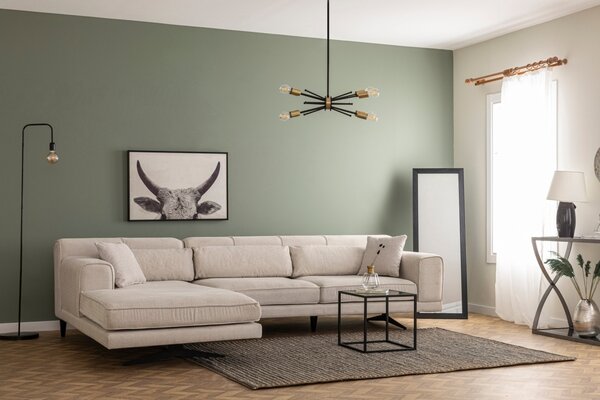 Modular Γωνιακός Καναπές Jivago Μπεζ 198x308x78 cm