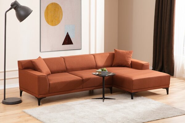 Γωνιακός Καναπές Petra Πορτοκαλί 145x250x69 cm