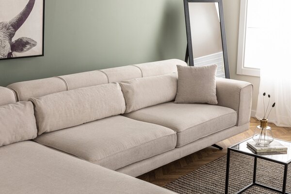 Modular Γωνιακός Καναπές Jivago Μπεζ 198x308x78 cm
