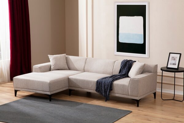 Γωνιακός Καναπές Petra Λευκό 145x250x69 cm
