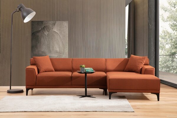 Γωνιακός Καναπές Petra Πορτοκαλί 145x250x69 cm