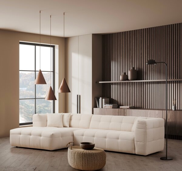 Αριστερός Modular Γωνιακός Καναπές Cady Μπεζ 300x150x72 cm