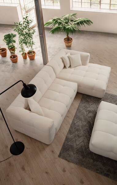 Δεξιός Modular Γωνιακός Καναπές Cady Μπεζ 300x150x72 cm