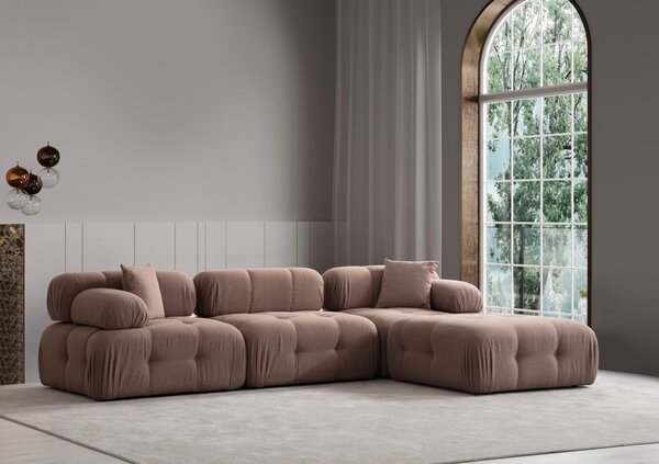 Δεξιός Modular Γωνιακός Καναπές Doblo Cappuccino 315x210x80 cm