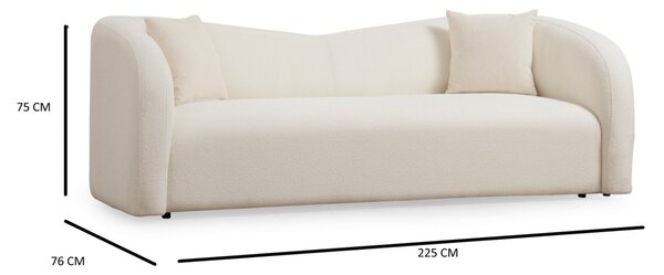 3θέσιος καναπές Asos Κρεμ 225x76x75 cm