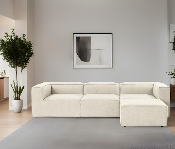 Δεξιός Γωνιακός Καναπές Fora Εκρού 296x185x66 cm