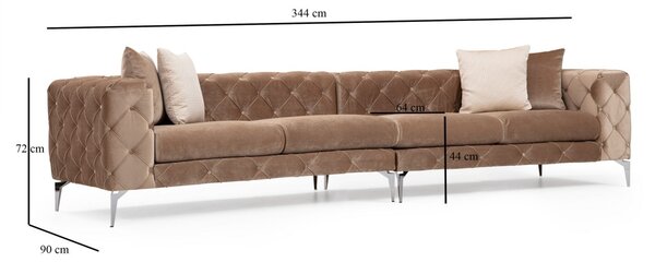 4θέσιος καναπές Como Κρεμ 344x90x72 cm
