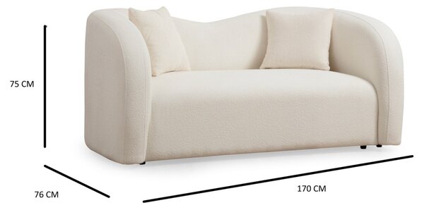 2θέσιος καναπές Asos Κρεμ 170x76x75 cm