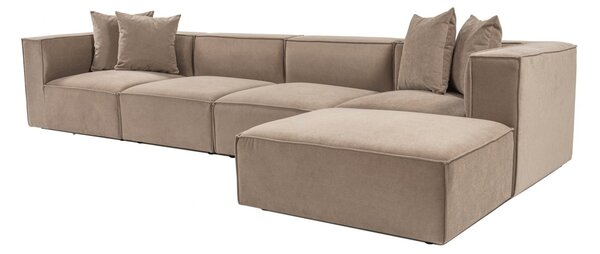 Δεξιός Γωνιακός Καναπές Sora Cappuccino 430x75x102 cm