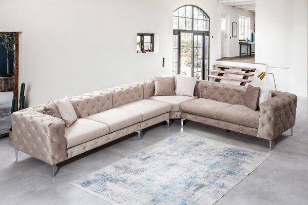 Δεξιός Γωνιακός Καναπές Como Μπεζ 310x73x270 cm